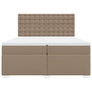vidaXL cappuccino színű műbőr rugós ágy matraccal 200 x 200 cm