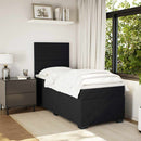 vidaXL fekete bársony rugós ágy matraccal 80 x 200 cm