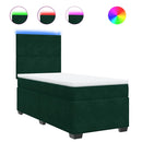 vidaXL sötétzöld bársony rugós ágy matraccal 80 x 200 cm