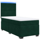 vidaXL sötétzöld bársony rugós ágy matraccal 80 x 200 cm