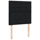 vidaXL fekete bársony rugós ágy matraccal 80 x 200 cm