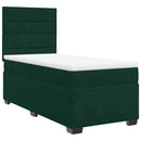 vidaXL sötétzöld bársony rugós ágy matraccal 80 x 200 cm