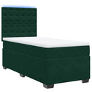 vidaXL sötétzöld bársony rugós ágy matraccal 80 x 200 cm