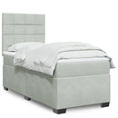 vidaXL világosszürke bársony rugós ágy matraccal 90x190 cm