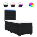 vidaXL fekete bársony rugós ágy matraccal 90x190 cm