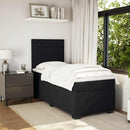vidaXL fekete bársony rugós ágy matraccal 90x190 cm