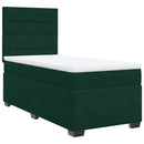 vidaXL sötétzöld bársony rugós ágy matraccal 90 x 200 cm