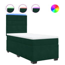 vidaXL sötétzöld bársony rugós ágy matraccal 100 x 200 cm