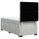 vidaXL világosszürke bársony rugós ágy matraccal 100 x 200 cm