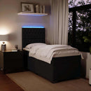 vidaXL fekete bársony rugós ágy matraccal 100 x 200 cm