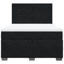 vidaXL fekete bársony rugós ágy matraccal 140 x 190 cm