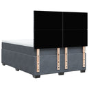 vidaXL sötétszürke bársony rugós ágy matraccal 140x190 cm