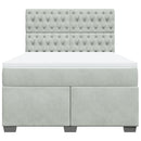 vidaXL világosszürke bársony rugós ágy matraccal 140x190 cm