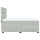vidaXL világosszürke bársony rugós ágy matraccal 140x190 cm