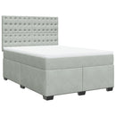 vidaXL világosszürke bársony rugós ágy matraccal 140x190 cm