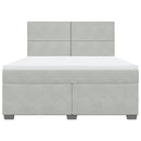 vidaXL világosszürke bársony rugós ágy matraccal 180x200 cm