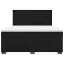 vidaXL fekete bársony rugós ágy matraccal 180x200 cm