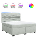 vidaXL világosszürke bársony rugós ágy matraccal 180x200 cm