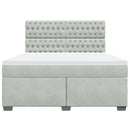 vidaXL világosszürke bársony rugós ágy matraccal 180x200 cm