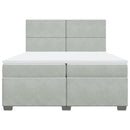 vidaXL világosszürke bársony rugós ágy matraccal 200x200 cm