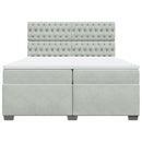 vidaXL világosszürke bársony rugós ágy matraccal 200x200 cm