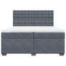 vidaXL sötétszürke bársony rugós ágy matraccal 200x200 cm