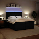 vidaXL fekete bársony rugós ágy matraccal 200x200 cm