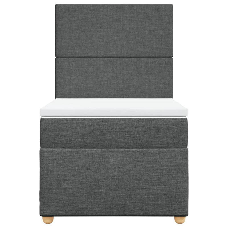 vidaXL sötétszürke szövet rugós ágy matraccal 80 x 200 cm