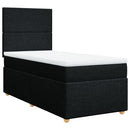 vidaXL fekete szövet rugós ágy matraccal 80 x 200 cm