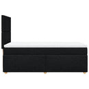 vidaXL fekete szövet rugós ágy matraccal 80 x 200 cm