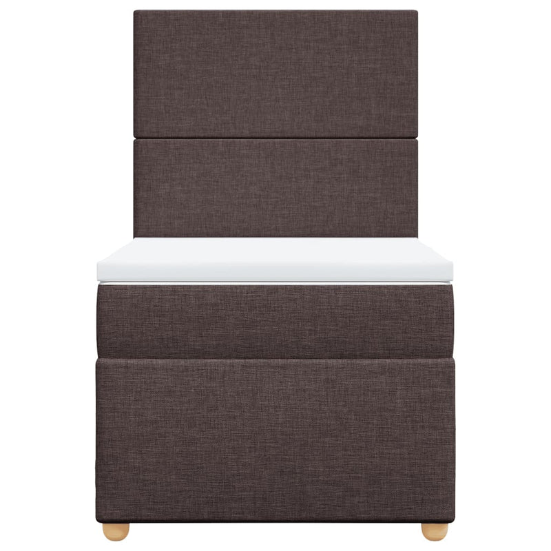 vidaXL sötétbarna szövet rugós ágy matraccal 80 x 200 cm