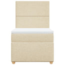 vidaXL krémszínű szövet rugós ágy matraccal 80 x 200 cm