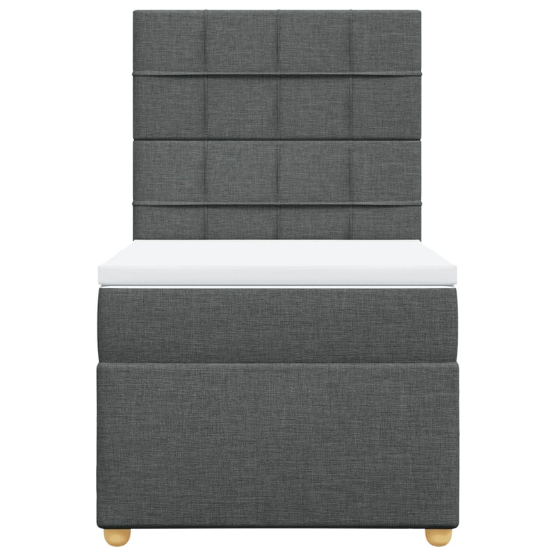 vidaXL sötétszürke szövet rugós ágy matraccal 80 x 200 cm