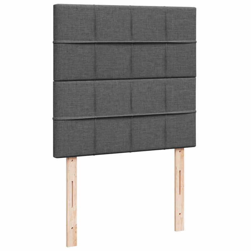 vidaXL sötétszürke szövet rugós ágy matraccal 80 x 200 cm