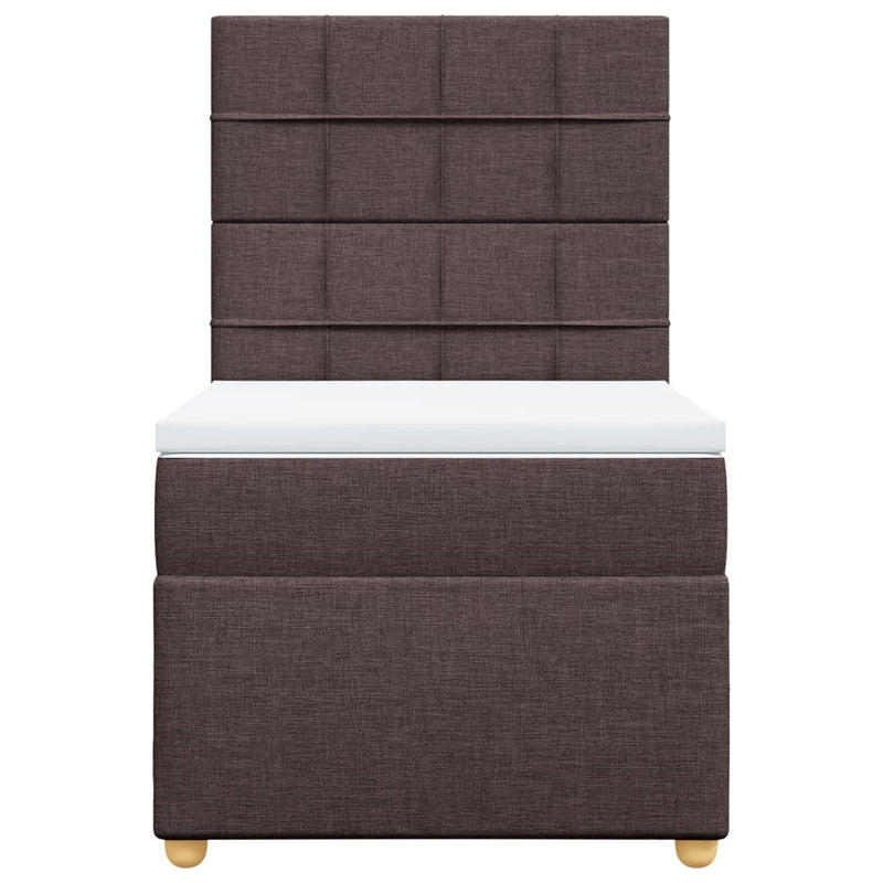 vidaXL sötétbarna szövet rugós ágy matraccal 80 x 200 cm