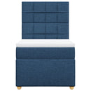 vidaXL kék szövet rugós ágy matraccal 80 x 200 cm