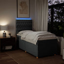 vidaXL sötétszürke szövet rugós ágy matraccal 80 x 200 cm