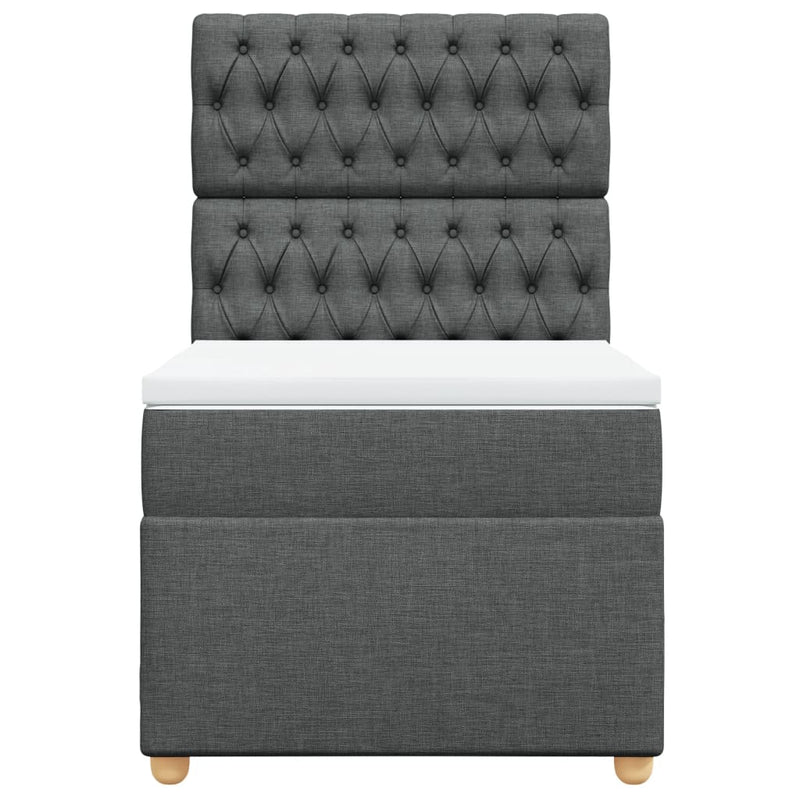 vidaXL sötétszürke szövet rugós ágy matraccal 80 x 200 cm