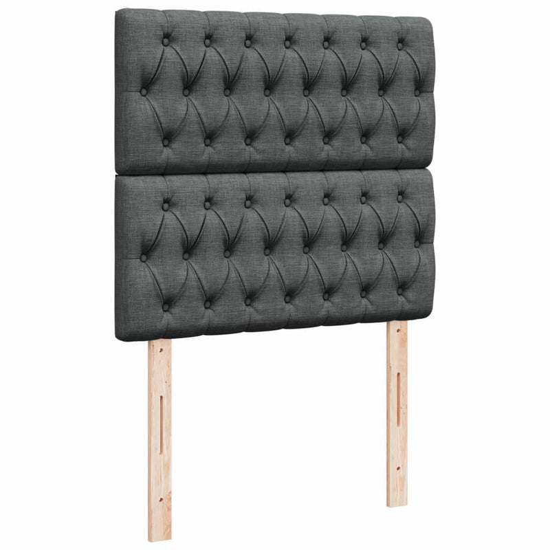 vidaXL sötétszürke szövet rugós ágy matraccal 80 x 200 cm