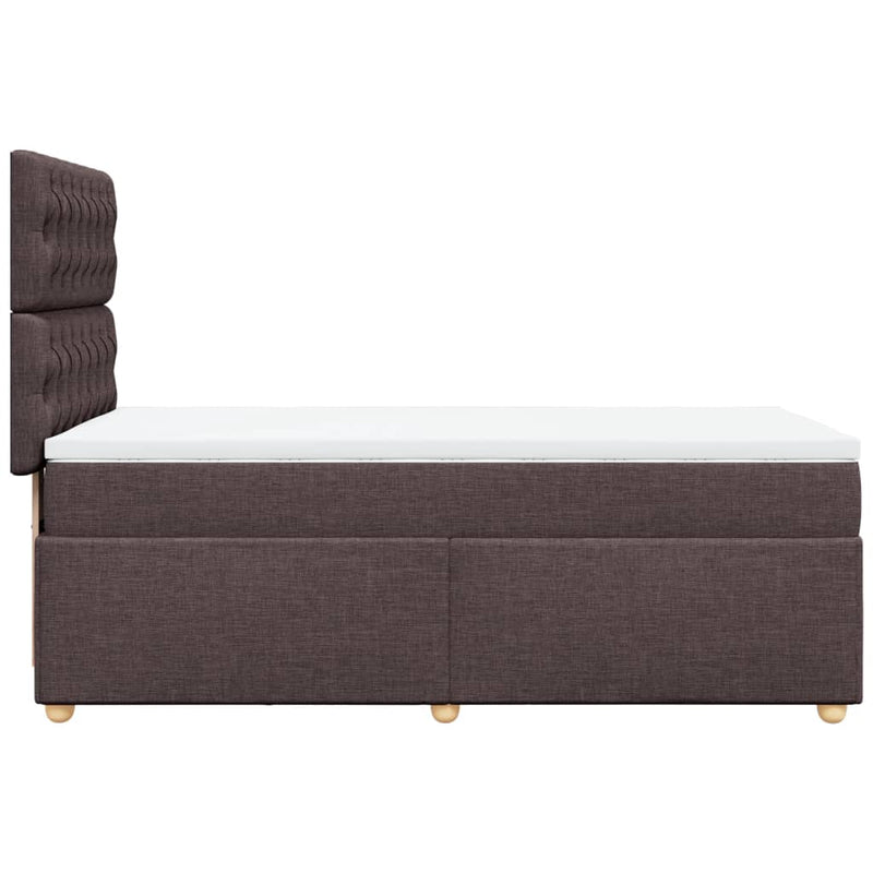 vidaXL sötétbarna szövet rugós ágy matraccal 80 x 200 cm