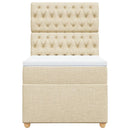 vidaXL krémszínű szövet rugós ágy matraccal 80 x 200 cm