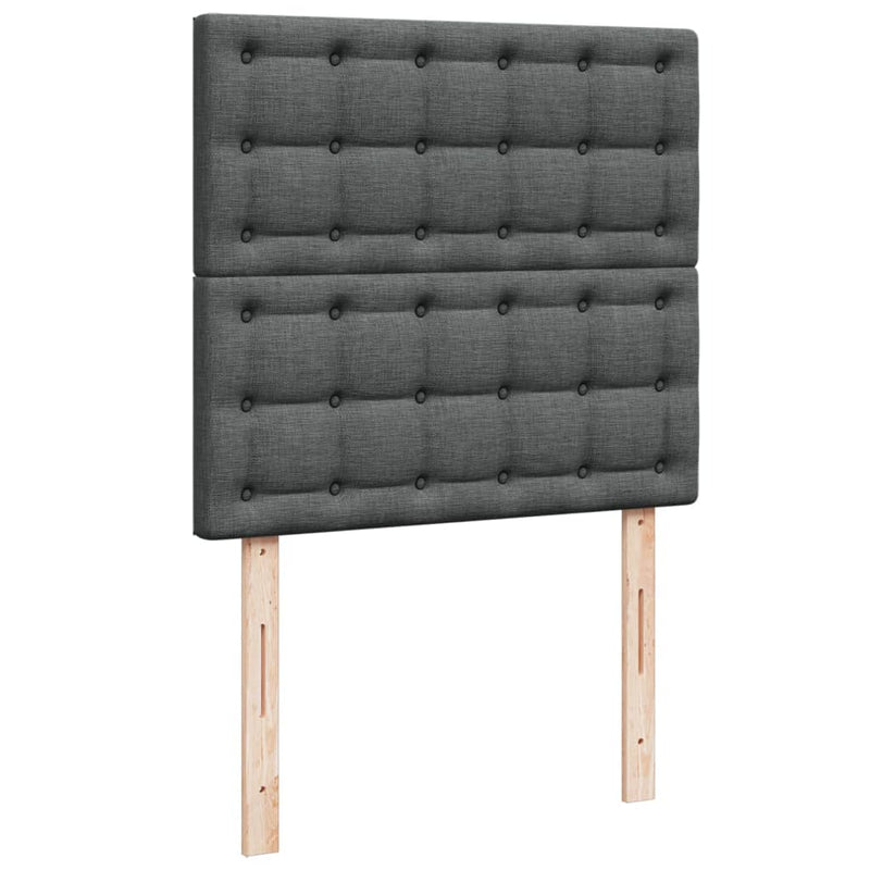 vidaXL sötétszürke szövet rugós ágy matraccal 80 x 200 cm