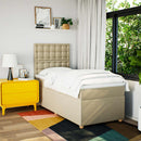 vidaXL krémszínű szövet rugós ágy matraccal 80 x 200 cm