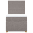 vidaXL tópszínű szövet rugós ágy matraccal 90 x 190 cm