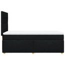 vidaXL fekete szövet rugós ágy matraccal 90x190 cm
