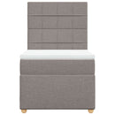 vidaXL tópszínű szövet rugós ágy matraccal 90 x 190 cm