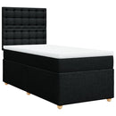 vidaXL fekete szövet rugós ágy matraccal 90x190 cm