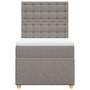 vidaXL tópszínű szövet rugós ágy matraccal 90 x 190 cm