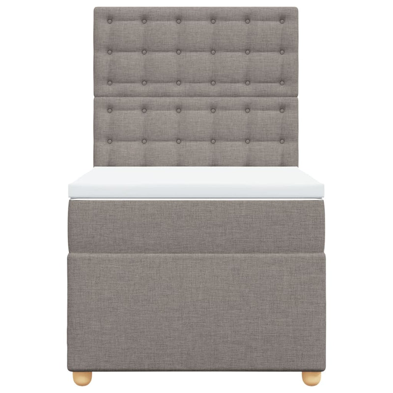 vidaXL tópszínű szövet rugós ágy matraccal 90 x 190 cm