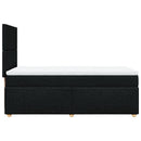 vidaXL fekete szövet rugós ágy matraccal 90x200 cm